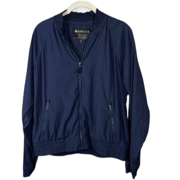 Athleta Blue Track Wind Athletic Jacket Size M - Picture 1 of 5